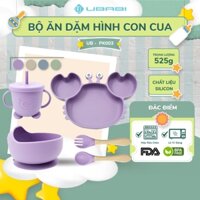 Khay Ăn Dặm Cho Bé Ubabi UB-PK003 Bộ Ăn Dặm Cho Bé Silicon Chống Đổ Set Con Cua 4 Món