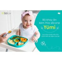 Khay ăn dặm kèm thìa silicone Bbluv Yumi chính hãng