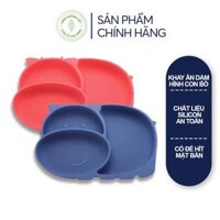 Khay Ăn Dặm Silicon Đế Hít Mặt Bàn Hình Con Bò Khay Nhiều Ngăn Chất Liệu An Toàn Giúp Bé Tập Ăn Dặm Đúng Cách - DDS1 Store