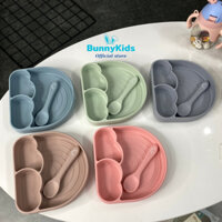 Khay ăn dặm silicone cho bé MISAN, khay an dam cho be BUNNYKIDS,, khay ăn dặm chống trượt