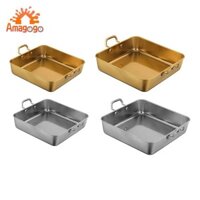 Khay Ăn Nhẹ Có Tay Cầm Có Giá Khay Phục Vụ Bằng Thép Không Gỉ Vuông Để Nướng Gà Làm Mát Nướng Thổ Nhĩ Kỳ Thịt