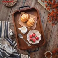 Khay Bánh Mì Elegant, Pallet Gỗ Tinh Tế Vintage, Món Ăn Phục Vụ Thanh Lịch Dung Tích Lớn Đĩa Trà Nhà Hàng