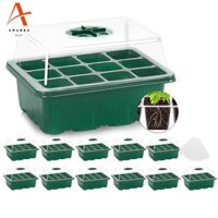 Khay bắt đầu gieo hạt Bộ khởi động cây trồng Bộ nảy mầm nhà kính Mini để trồng hạt giống, 12 chiếc
