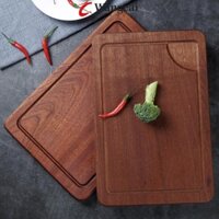 Khay bít tết WANCGAI, Đĩa gỗ nguyên khối vuông, Khay phô mai mịn màng Bền dày Khay tráng miệng Khách sạn