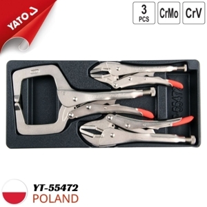 Khay bộ kìm bấm chữ C, kìm chết 3 chi tiết Yato YT-55472