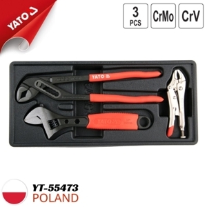 Khay bộ mỏ lết, kìm chết, kìm mỏ quạ 3 chi tiết Yato YT-55473