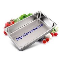 Khay buffet inox cao cấp 1/1 - Khay inox đựng thức ăn dày 0.7 mm , khay sâu 6.5 cm và 10 cm