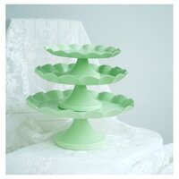 Khay Cakestand vương miện xanh lá