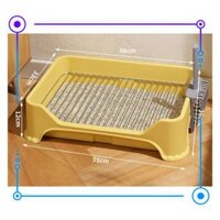 Khay cát cho chó đi vệ sinh, khay vệ sinh cho chó cỡ lớn thành cao có lưới sắt