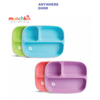 Khay chia ngăn Munchkin đế bọc nhựa TPE chống trơn trượt cho bé ăn dặm
