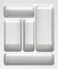 Khay chia thìa dĩa nhựa màu trắng Eurogold ETW450 | ETC450W