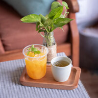 Khay Chữ Nhật 13x22cm, Đáy Cách Điệu - Gỗ Xà Cừ Nguyên Khối, Có Phủ Chống Thấm