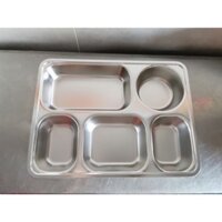 Khay cơm 5 ngăn inox cao cấp. Có nắp