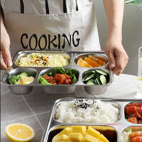 khay cơm 5 ngăn inox, khay cơm căng tin nhiều ngăn inox