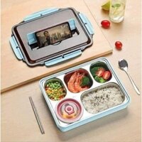 Khay cơm 5 ngăn sâu lòng có bát canh chống tràn-YF