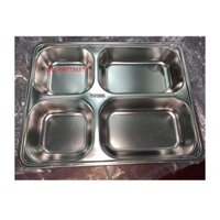 Khay cơm inox 304 lòng sâu 4 ngăn