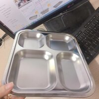 khay cơm inox 4 ngăn ( combo 10 bộ cả nắp )