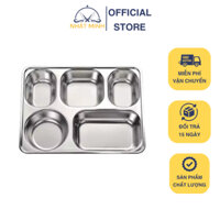 Khay cơm inox 5 ngăn nhỏ, chống gỉ sét, tiện lợi cho nhà ăn, trường học và bệnh viện | MINH PHÚ KITCHEN