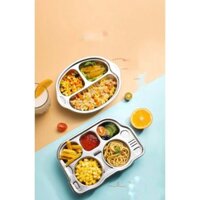 Khay cơm, khay ăn dặm inox 304 an toàn tuyệt đối cho bé TA
