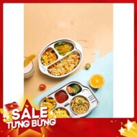 Khay cơm, khay ăn dặm inox 304 an toàn tuyệt đối cho bé TA AM