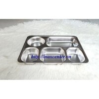 KHAY CƠM PHẦN 5 NGĂN SÂU LÒNG LỚN  inox 304 ( 33x25x4 cm )