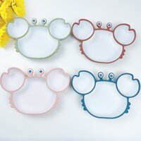 Khay Cua Silicon Đế Hít Chống Đổ Cho Bé, Khay Ăn Dặm Silicon Hình Cua Có Đế Chống Đổ Cho Bé Hình Đáng Yêu
