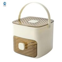 Khay đá 2 lớp có khuôn ép, Hộp đựng đá cho tủ lạnh, Lý tưởng cho đồ uống & bảo quản thực phẩm