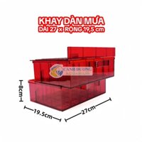 Khay dàn mưa nhựa mica màu đỏ trong suốt 27×19,5×8 cm dùng DIY lọc thô cho hồ cá