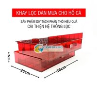 Khay dàn mưa nhựa mica màu đỏ trong suốt dùng DIY lọc thô cho hồ cá