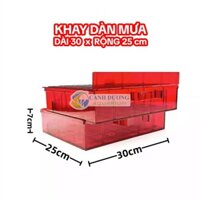 Khay dàn mưa nhựa mica màu đỏ trong suốt 30x25x7 cm dùng DIY lọc thô cho hồ cá