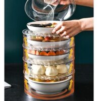 Khay đậy thức ăn, lồng bàn giữ nhiệt 5 tầng cao cấp, tiện ích không thể thiếu cho gia đình