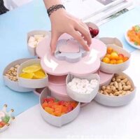 Khay để bánh kẹo lúa mạch hoa 2 tầng