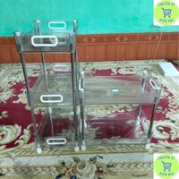 khay để chén Khay kệ nhựa trong suốt cao cấp phong cách sang trọng úp ly cốc Kho đa năng, đa chức năng