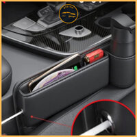 Khay để đồ khe ghế chất liệu da PU cao cấp kèm giá đỡ cốc nước tiện dụng mẫu mới hot nhất 2024