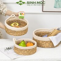 Khay decor lục bình pha cotton, dùng trang trí, đựng hoa quả, khay mỹ phẩm, khay đựng đồ cá nhân - M1002