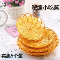 [Khay dệt tay] Khay ăn nhẹ, giỏ dệt tay, giỏ nhựa, giỏ ăn sáng, giỏ bánh mì, giỏ bỏng ngô, giỏ bánh kếp, khay trái cây KTV, giỏ món ăn nhà hàng Lẩu