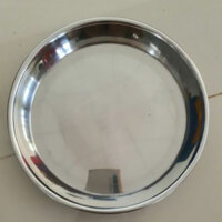 Khay dĩa tròn đựng thức ăn/ để bếp than bếp cồn inox KITMK13