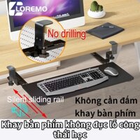 Khay đỡ bàn phím máy tính để bàn có ray trượt/Khay bàn phím treo cực tiện giải phóng không gian bàn làm việc
