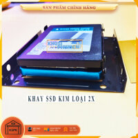 Khay ĐÔI chuyển đổi ổ cứng SSD 2.5 sang 3.5 có bao gồm ốc- Bằng kim loại sơn tĩnh điện – Đế bắt ssd 2 tầng loại tốt