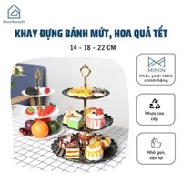 Khay Đưng Banh Kẹo, Hoa Quả 3 Tầng Hình Tròn - Vuông  Sang Trọng- Khay Chưng Tết - Hàng Loại 1 - Chính Hãng MINIIN - Vuông 3 tầng