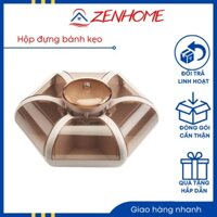 Khay đựng bánh kẹo hộp đựng mứt tết hình cánh sen 6 cánh tự bung cao cấp mẫu mới nhất