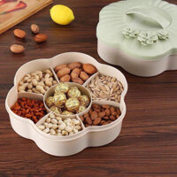 Khay đựng bánh kẹo mứt Tết 6 ngăn nhựa hình hoa sang trọng