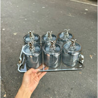 Khay đựng bánh kẹo nhựa cao cấp đựng hoa quả mứt tết 6 ngăn có nắp, hộp đựng thực phẩm bánh kẹo sang trọng| Mứt 6 tròn