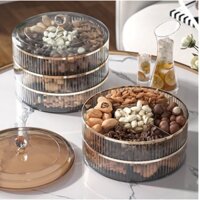 Khay đựng bánh mứt đựng trái cây khô, khay đựng bánh mứt Tết bằng nhựa cao cấp, đường kính 26cm