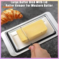 Khay đựng bơ Aislerbee có nắp và máy cắt Khay đựng bơ kín khí cho Bờ Đông / Tây Kerrygold Butter Flip-Top Hộp đựng bơ đựng bơ cho mặt bàn