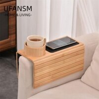 Khay đựng cánh tay đi văng UFASM, Bàn tay đi văng chống trượt bằng gỗ, Bàn bên tiết kiệm không gian bền bỉ để ăn / Đồ uống / Đồ ăn nhẹ