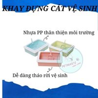 ❌🍭Khay đựng cát vệ sinh cho chó mèo hình chữ nhật 46*34*11cm🌈☔️🐶