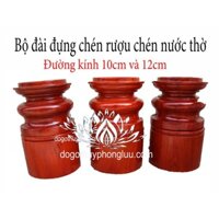 Khay đựng chén rượu chén nước,Bộ đài thờ gỗ gụ hương nguyên khối -hàng loại 1