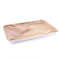 Khay đựng cốc chén nhựa PP vân gỗ (hình chữ nhật) - Hàng Nhật nội địa