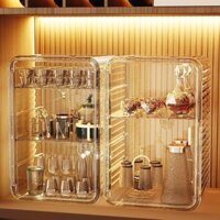 Khay đựng cốc nước để bàn ly rượu đa năng giá đựng nước hoa Hộp đựng trà trong suốt chống bụi nhiều lớp gia dụng 6MU2